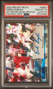 2022 Leaf Pro Set Metal Action Ink Blue EMEKA EGBUKA /25 PSA 10 GEM MT AUTO 10 - Picture 1 of 2