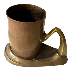 Antique Early 1880-1910 Copper/Brass Handled Coffee/Tea Mug - Picture 1 of 3