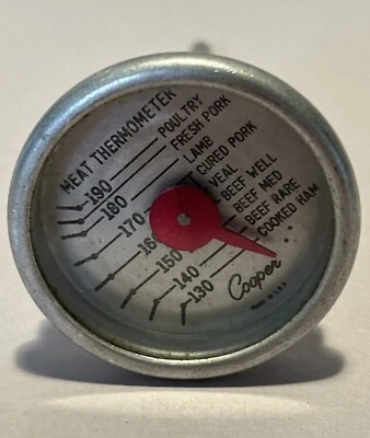 老式 Cooper 肉类温度计美国牛肉猪肉蔬菜家禽测试 — 第 1/2 张图片