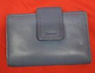 Vintage Genuine Leather Rolfs Wallet Blue Change Purse Card Holder Lic Window 