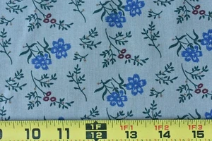 By 1/2 Yd, Vintage, Blue Floral on Tan Quilt Cotton, Thimbleberries, RJR, P7945 - Picture 1 of 6