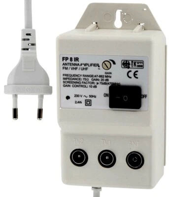 TV Antennenverstärker 20dB  für 2 Geräte HDTV 4K-DVB-C/T2 Signal Verstärker  - Bild 1 von 2