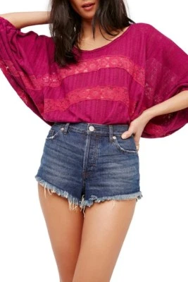 NWT Free People Im Your Baby Lace Crochet Pullover Top Shirt Plum XS  - Image 1 of 4