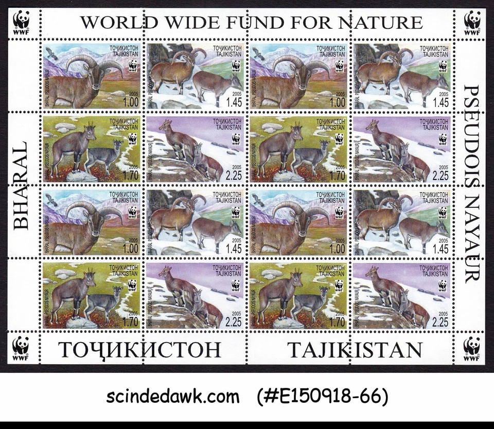 TAJIKISTÁN - FONDO MUNDIAL 2005 WWF / ANIMALES SALVAJES MIN/SHT MNH Foto 1 de 1
