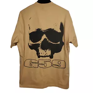 T-shirt maglietta uomo G59 Suicideboys logo L marrone beige S/S girocollo teschio nuova con etichette - Foto 1 di 11