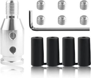 M12x1.25 Shift Knob Adapter with 4-Sizes Plastic Hose,Universal Gear Silver - Foto 1 di 7
