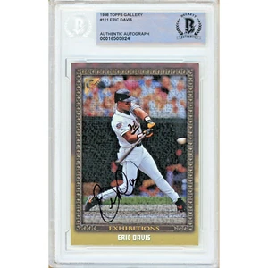 Eric Davis Signed 1998 Topps Gallery #111 Card AUTO Beckett BAS Slabbed Orioles - Picture 1 of 5