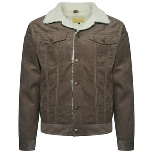 Mens Cord Borg Lined Western Jacket S M L XL XXL Tan JOE - Picture 1 of 2