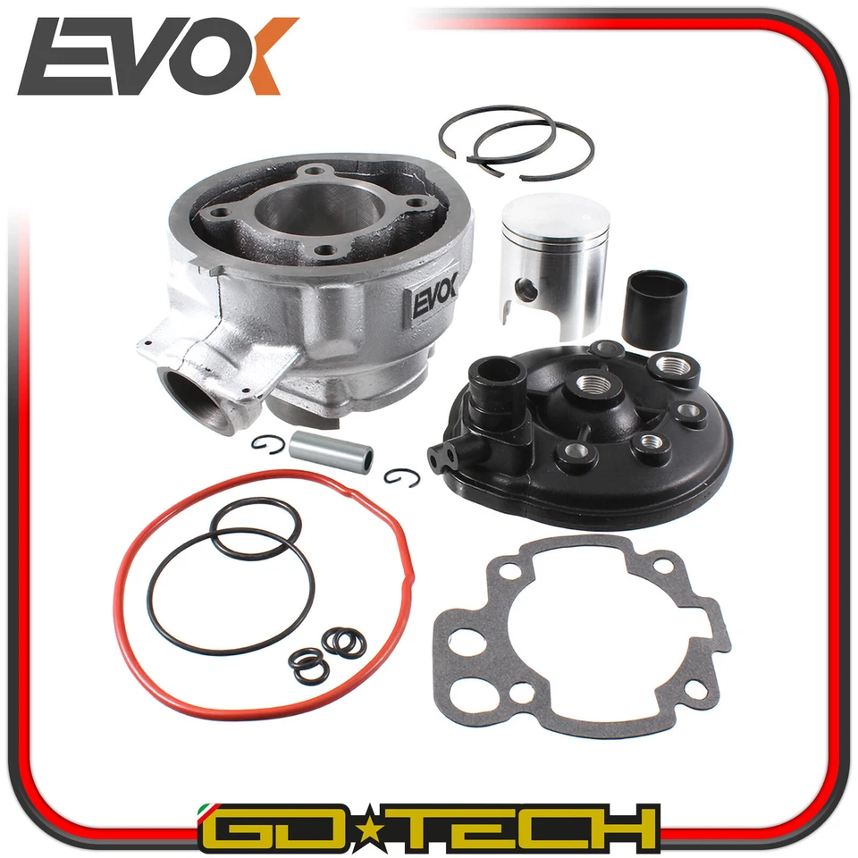 GRUPPO TERMICO CILINDRO MINARELLI AM6 EVOK 73.5cc 49mm PISTONE TESTA GUARNIZIONI - Imagen 1 de 1