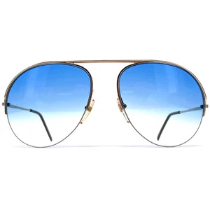 NOS vintage OWP DESIGN 1487 rimless sunglasses - 70's Germany - Large - Gold - Picture 1 of 8