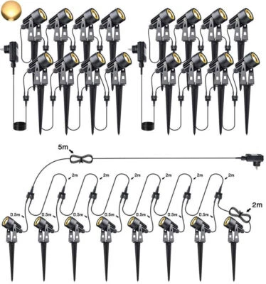 16er Gartenstrahler mit Erdspieß LED Gartenleuchte Außenstrahler  Außenleuchte - Bild 1 von 4
