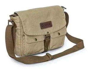 Canvas Messenger Bag - Vintage Crossbody Shoulder Bag Military Satchel Khaki - Picture 1 of 7