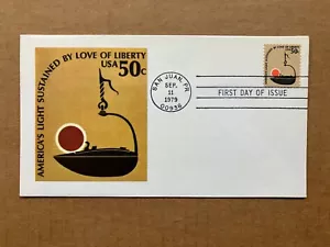 1979 50c Iron "Betty" Lamp 1608 Andrews Cachet FDC LE 194/1000 - Picture 1 of 2