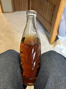 Vintage Pepsi Cola Swirl Clear Glass Bottles 10 oz. No Deposit Partially Filled - Picture 1 of 7