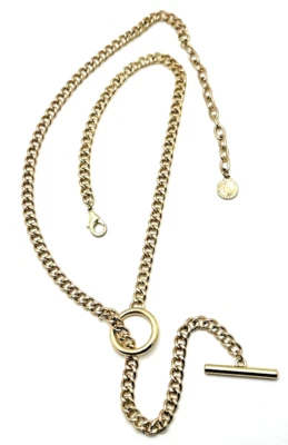 Ожерелье в стиле RJ Graziano Lariat золотистое кубинское звено 19–22 дюйма RJG - Изображение 1 из 4