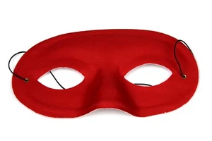 RED Eye Mask Bandit/Superhero/Masquerade/Burglar/Masked Ball/Fancy Dress - Picture 1 of 1