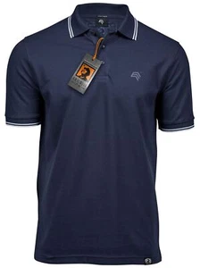 TJS 1407 Luxury Stripe Stretch Herren Polo Shirt COMPANIEER Men Navy Blau : ... - Picture 1 of 3