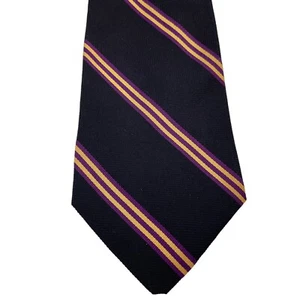 Lauren Ralph Lauren Black / Purple / Yellow Striped 100% Silk Tie ~ Green Label - Picture 1 of 5