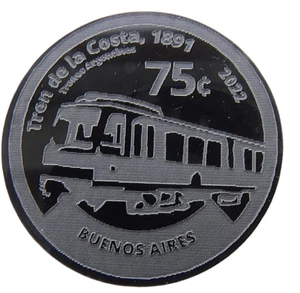 ARGENTINA - ADPNA 75 CENTAVOS 2022 TRAIN DE LA COSTA 32mm POLYMER COMPOSITE UNC - Picture 1 of 2