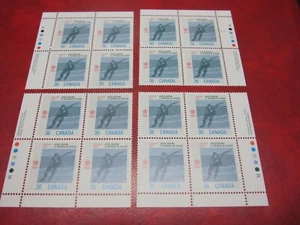 CANADA Unitrade# 1130 36c 1988 OLYMPIC WINTER GAMES SET OF 4 INSCRIPT. BLOCK MNH - Picture 1 of 2