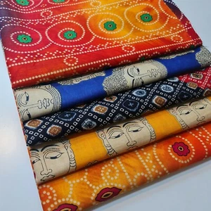 100% Cotton Material Buddha Suzani Rangoli Boho Banjaran Dress Craft Fabric 44" - Picture 1 of 41