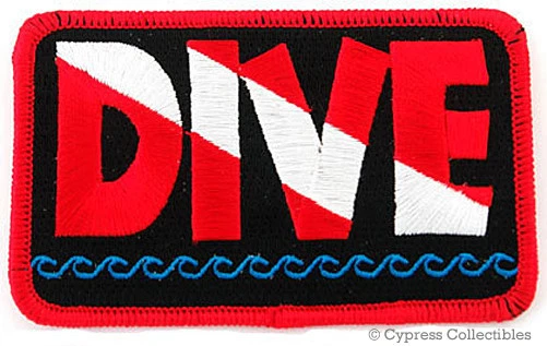 DIVE EMBROIDERED PATCH SCUBA DIVING SOUVENIR FLAG LOGO IRON-ON EMBLEM SOUVENIR - Image 1 of 1