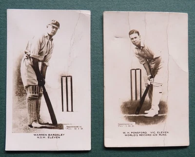 Tarjetas de cricket PALS 1923 y 1924: BARDSLEY & PONSFORD Foto 1 de 2
