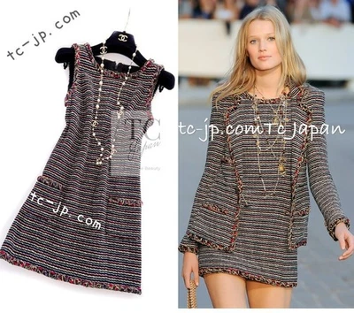 CHANEL 11C Black Border Multi Color Tunic Dress Tops Karl Lagerfeld 38 US6 - Image 1 of 4