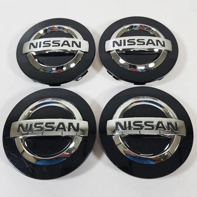 👀 Nissan Armada / Titan 3 45/128" Black Button Center Caps 40343-5ZM0A SET/4 ✅ - Image 1 of 4