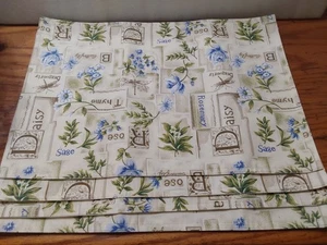 Handgefertigte Baumwolle Tischsets Set 4 Kräuter Blumen Salbei Rosmarin Gänseblümchen 19x13 - Bild 1 von 6