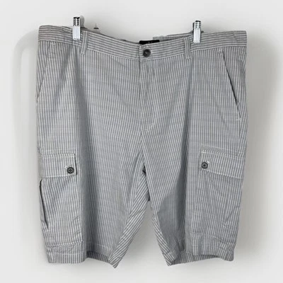Calvin Klein Blue and White Striped Cotton Cargo Shorts Mens 38 Summer Spring - Image 1 of 4
