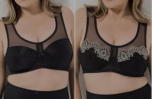 LITTLE ROSE 2 Entlastungs-BHs Mikrofasermischung Passform Lady Glanz-Stickerei - Bild 1 von 1