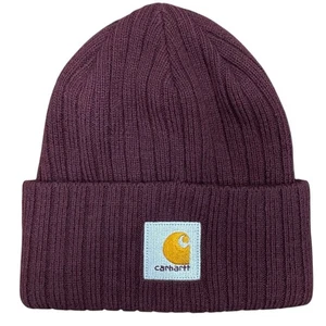 Carhartt Acrylic Watch Hat Beanie Rib Knit Beanie Burgundy ONE SIZE GORP CORE - Picture 1 of 4