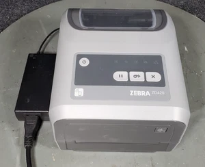 Zebra ZD42042-C01M00EZ Thermal Transfer Barcode Label Printer w/ Power Supply - Picture 1 of 12