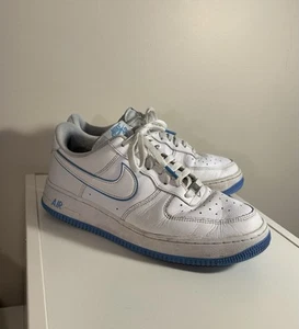 Nike Air Force 1 '07 Low White University Blue Sole Sneakers Shoes Men's 10.5 - Picture 1 of 5