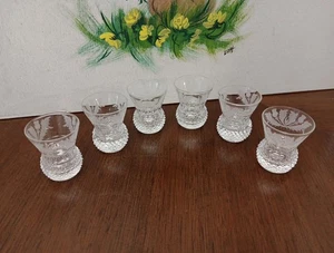 6 Edinburgh Schottland Kristall geschliffenes Glas Schnapsgläser Kelche in Distel 2"/1 oz. - Bild 1 von 12