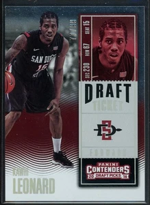 Boleto del draft 2016 Panini Contenders selecciones del draft Kawhi Leonard #54/99 - Imagen 1 de 2
