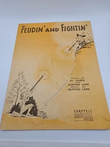 Feudin' And Fightin' 1947 Sheet Music Burton Lane Chappell Country Hillbilly  - Picture 1 of 3