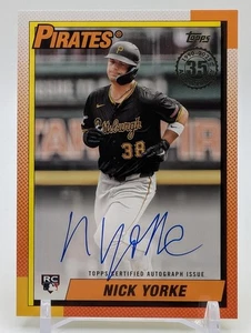 Nick Yorke RC On Card Auto 1990 35th 2025 Topps Series 2 90B2-NY Pirates - Bild 1 von 4