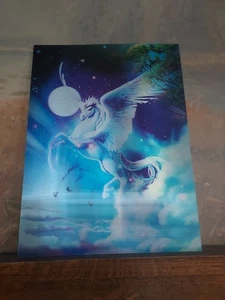 3d changing picture White Unicorn, 3 images in 1!! 15.5"x11.5" - Picture 1 of 3