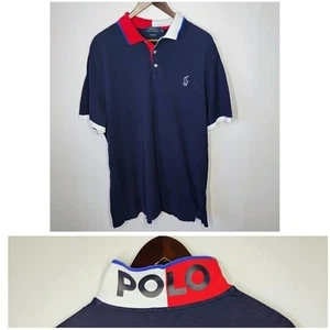Polo Ralph Lauren Spellout Colorblock Polo Para Hombres XL Azul Marino Calce Clásico Poni - Imagen 1 de 12