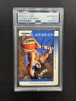 Rebecca Lobo signed autographed 1997 WNBA Pinnacle Liberty “HOF 17” PSA/DNA - Image 1 of 2