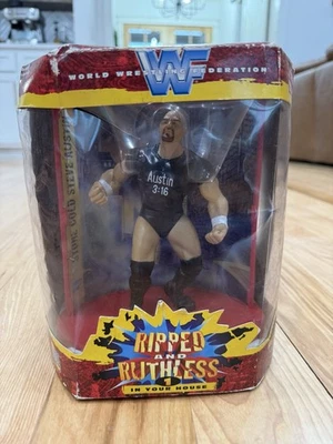 Фигурка WWF Ripped and Ruthless 1 Stone Cold Steve Austin Jakks Pacific, 1997 новая в коробке - Изображение 1 из 4