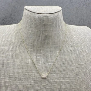 Kendra Scott Pendant Necklace Iridescent Drusy Quartz Womens Jewelry Gold Tone - Picture 1 of 10