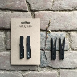 PACK OF TWO HIS AND HERS CLOTHES PEGS FUN WEDDING GIFT ETC - Picture 1 of 2