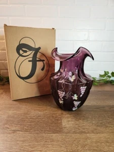 Don Fenton Signed Large Vase Grapevine Amethyst Purple Hand Made 10.5" - Picture 1 of 6