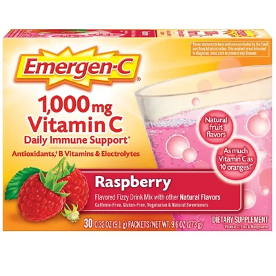 Emergen-C 1000mg Vitamina C y B Suplemento Antioxidante Bebida Polvo 30 Paquetes Foto 1 de 4