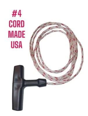Cable de cuerda de arranque de tracción para motosierra Stihl Echo Husqvarna 1/8 #4 con mango 5 pies FUERTE Foto 1 de 3