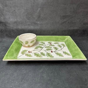 Servidor de inmersión y chip de 2 piezas Noritake HOLLY & BERRY GOLD - Imagen 1 de 7