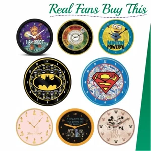 Wall Clock Batman Superman Wizarding Minions Mickey Mouse Star Wars Princess Log - Picture 1 of 13